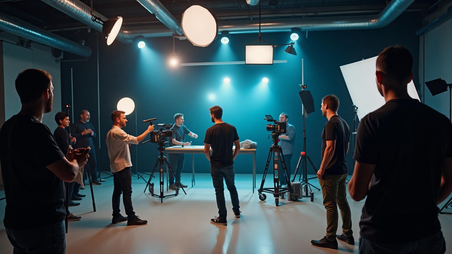 Creative team shaping stories for different channels